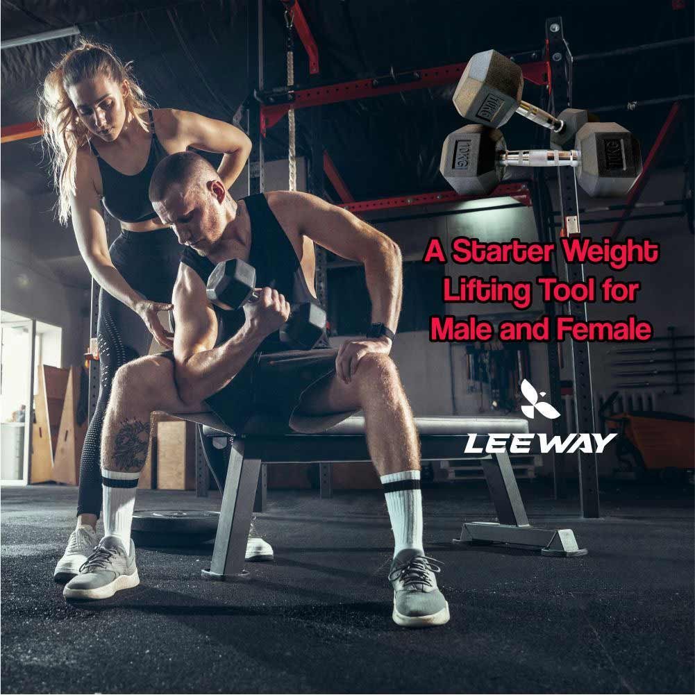 Demo at Gym hex dumbbell set - Leeway Fitness